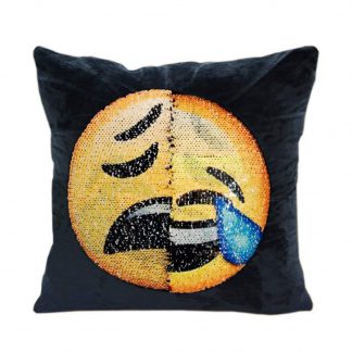 LOL emoji pillow with reversible sequins