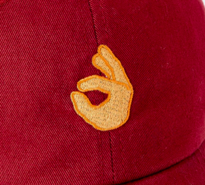 okay emoji hat closeup