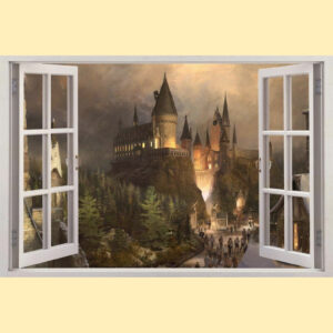 Harry Potter window to Hogwarts illusion decal