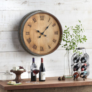 Clock made from a Napa Valley wine barrel