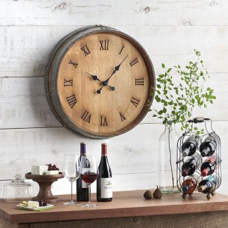 Clock made from a Napa Valley wine barrel