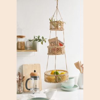 3 Tier Hanging Woven Fruit Basket from Urban Outfitters