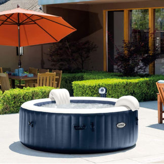 Intex PureSpa Inflatable Hot Tub 6-person 75 inches in Back Yard Setting