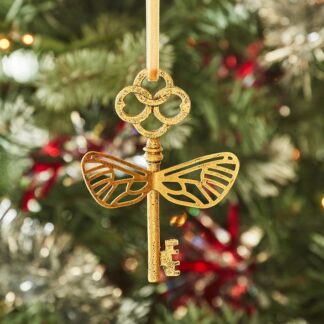 Gold Flying Key Christmas Ornament inspired by Harry Potter from Pottery Barn Teen