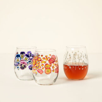 Birthday Month Flower Wine Glass from Uncommon Goods