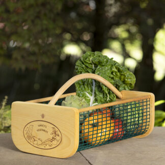 pine harvest basket filled with fruits and vegetables