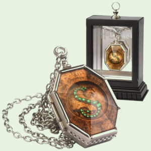Slytherin Locket Replica Collectible with Wood Display Case